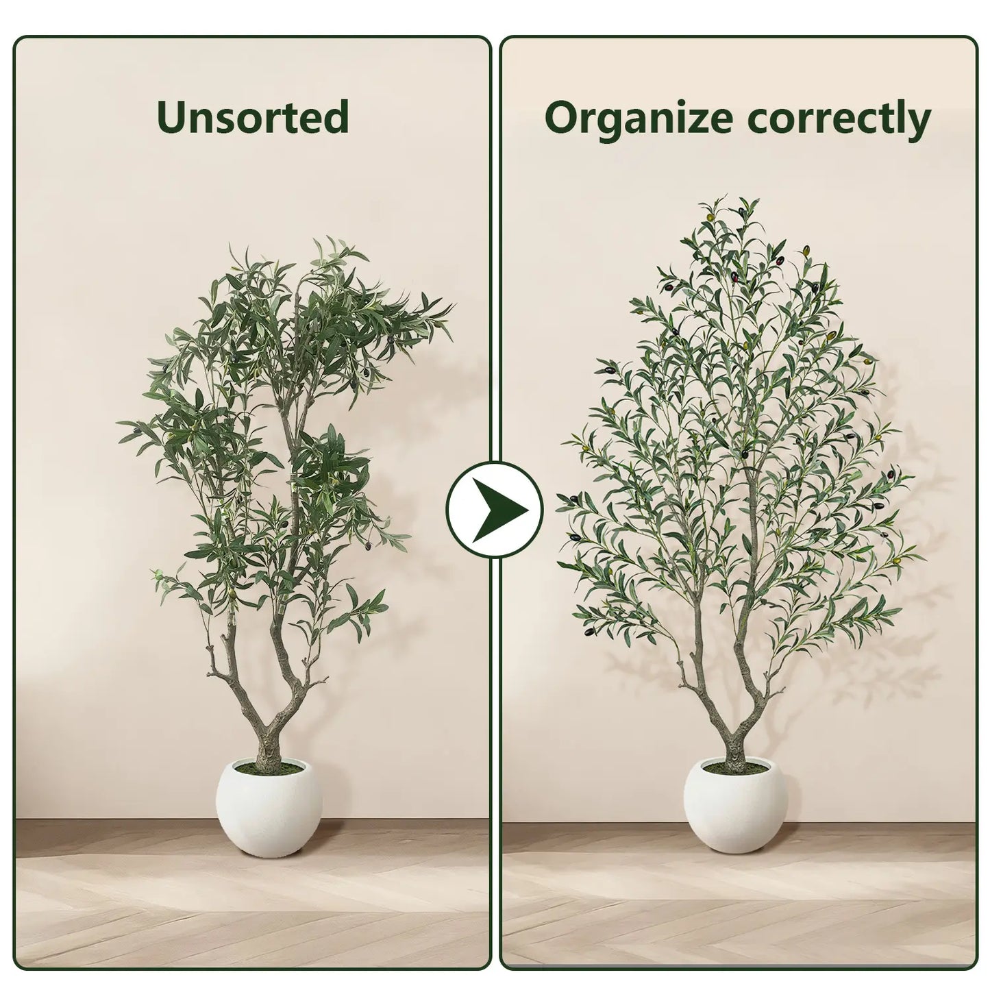 Realistic Artificial Olive Tree with Thick Trunk & Lifelike Fruit – 5/6/7/8FT, Perfect for Home & Office Décor with round White Pot（Plastic Basin）
