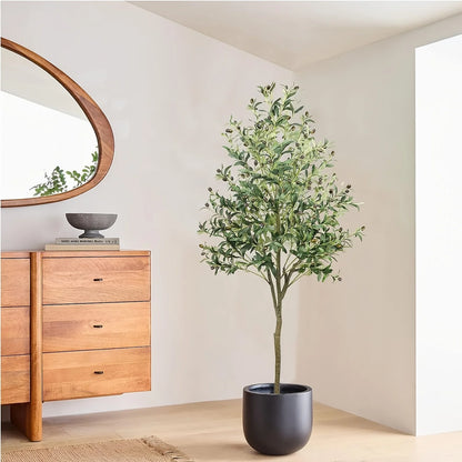 1Pc, Olive Tree Artificial Indoor 6FT (72''), Artificial Tree Indoor Large Faux Olive Tree for Home Decor Office Living Room