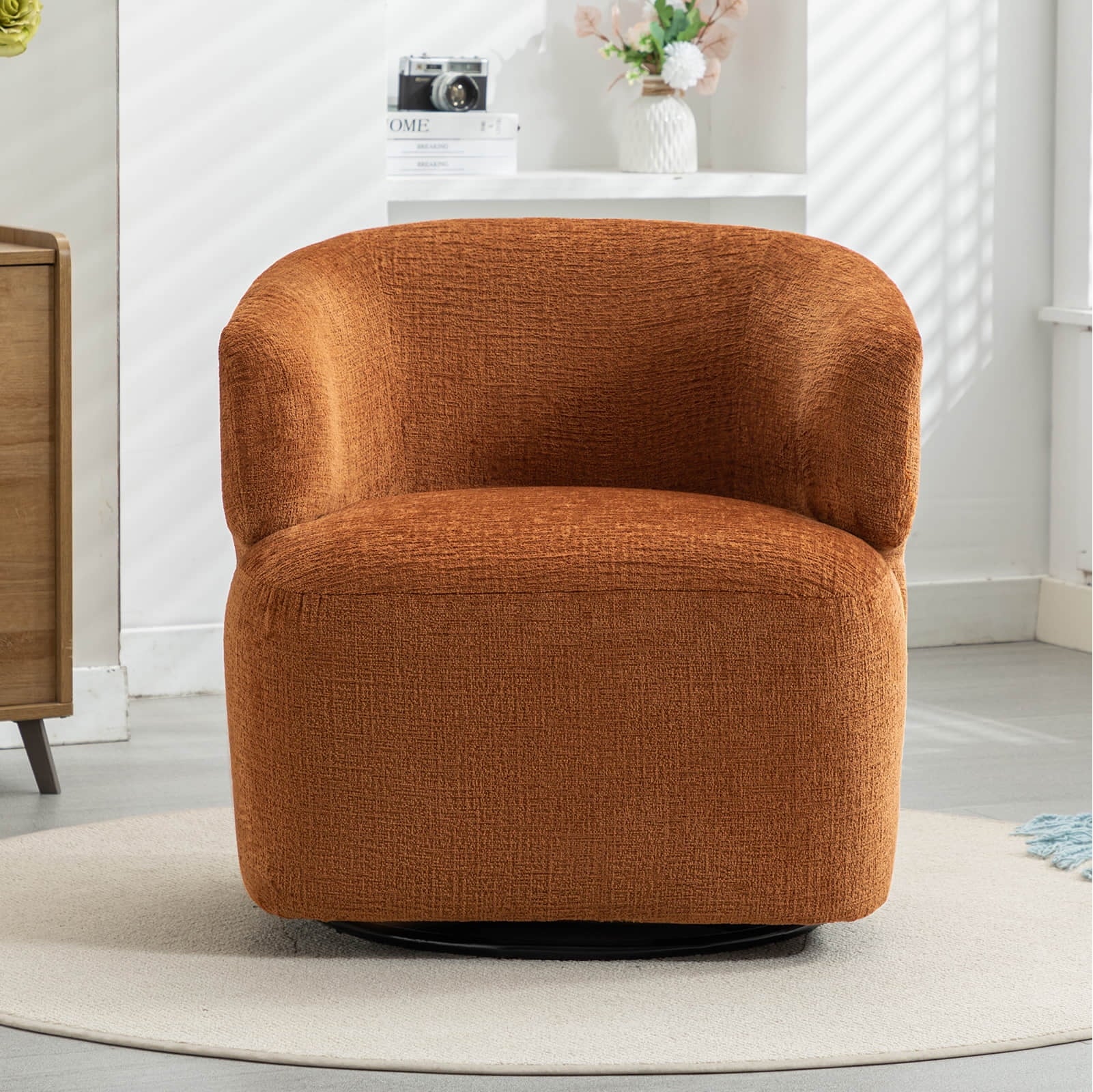 Upholstered Swivel Accent Chair 