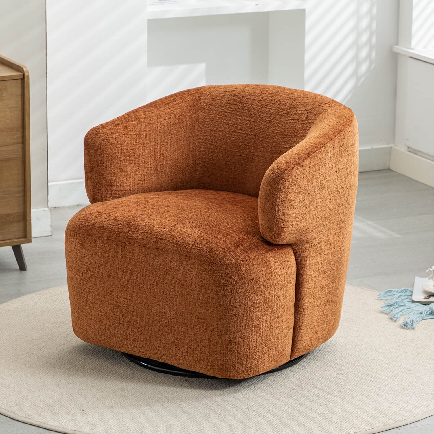 Upholstered Swivel Accent Chair 