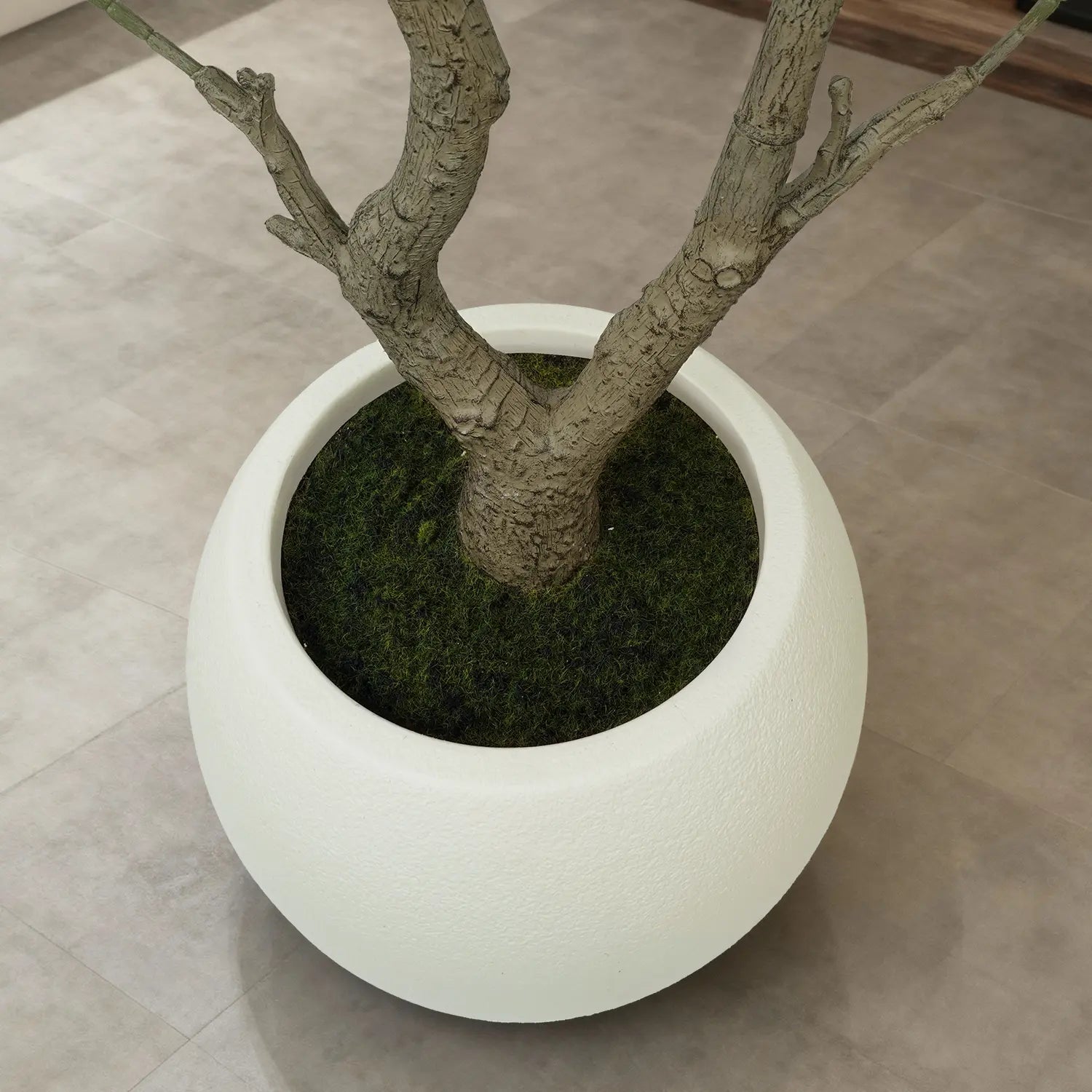 Realistic Artificial Olive Tree with Thick Trunk & Lifelike Fruit – 5/6/7/8FT, Perfect for Home & Office Décor with round White Pot（Plastic Basin）