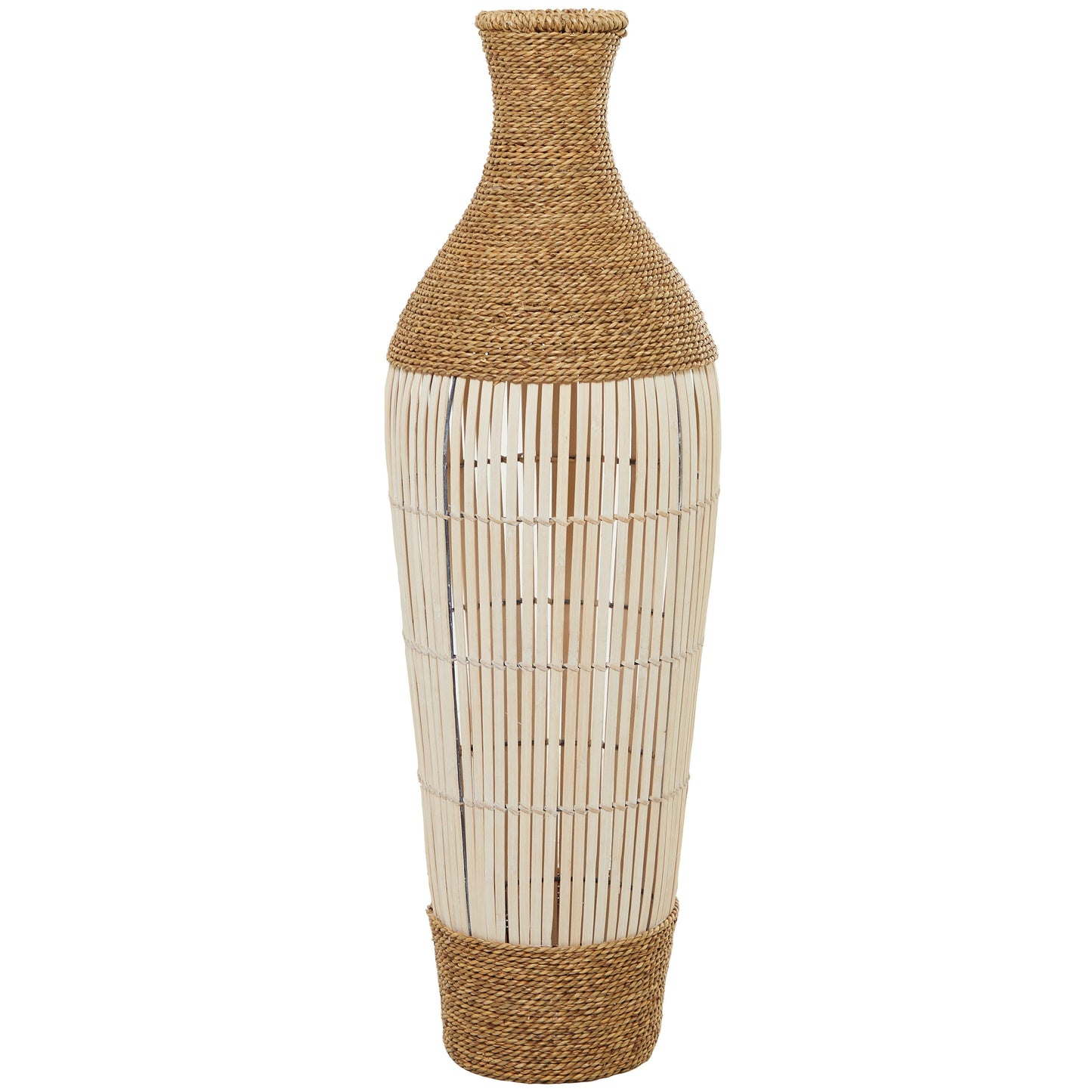 Brown Seagrass Handmade Tall Woven Floor Vase 11"W X 11"L X 32"H - Brown - Line