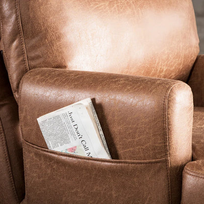 Faux Leather Accent Chair with Ottoman